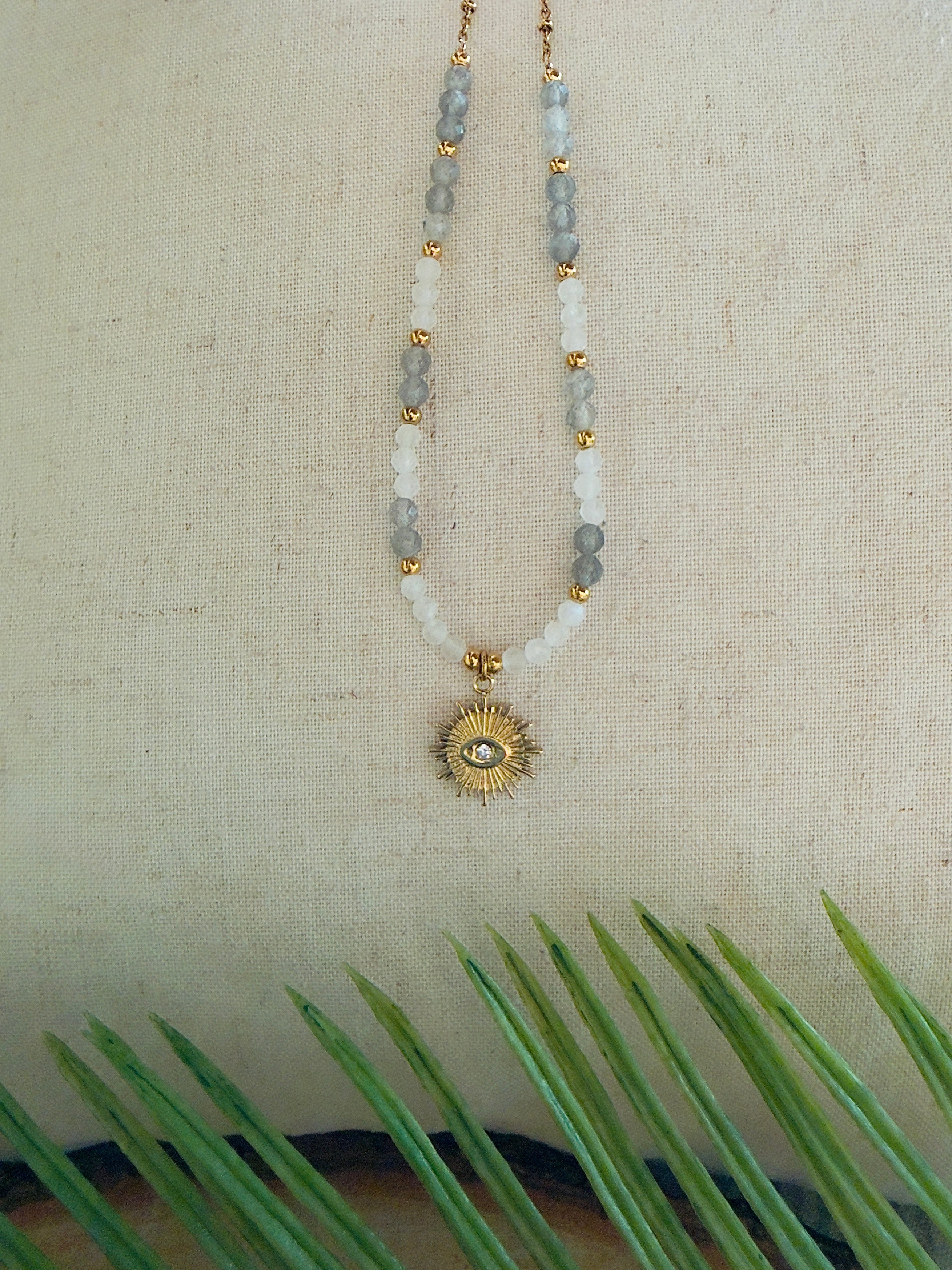 Collier Alia – Labradorite et pierre de lune