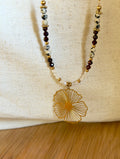 Collier Azélie - Grenat - Jaspe Dalmatien - Quartz Rose