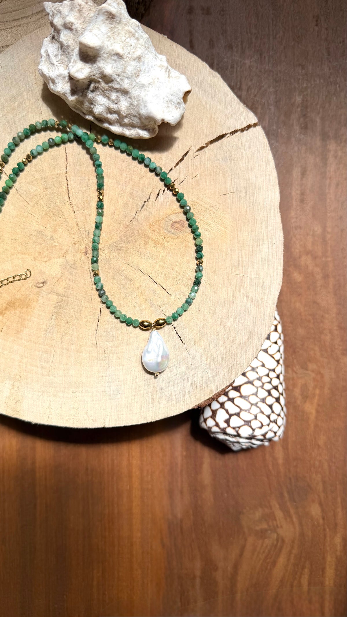 Collier Quartz chlorite & Perle d’eau douce