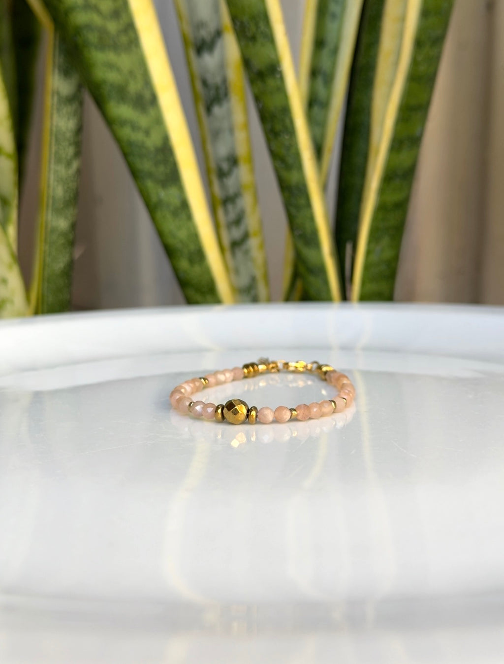 Bracelet Pierre de lune orange