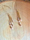 Boucles d’oreilles Liora – Fluorite et perles d’eau douce