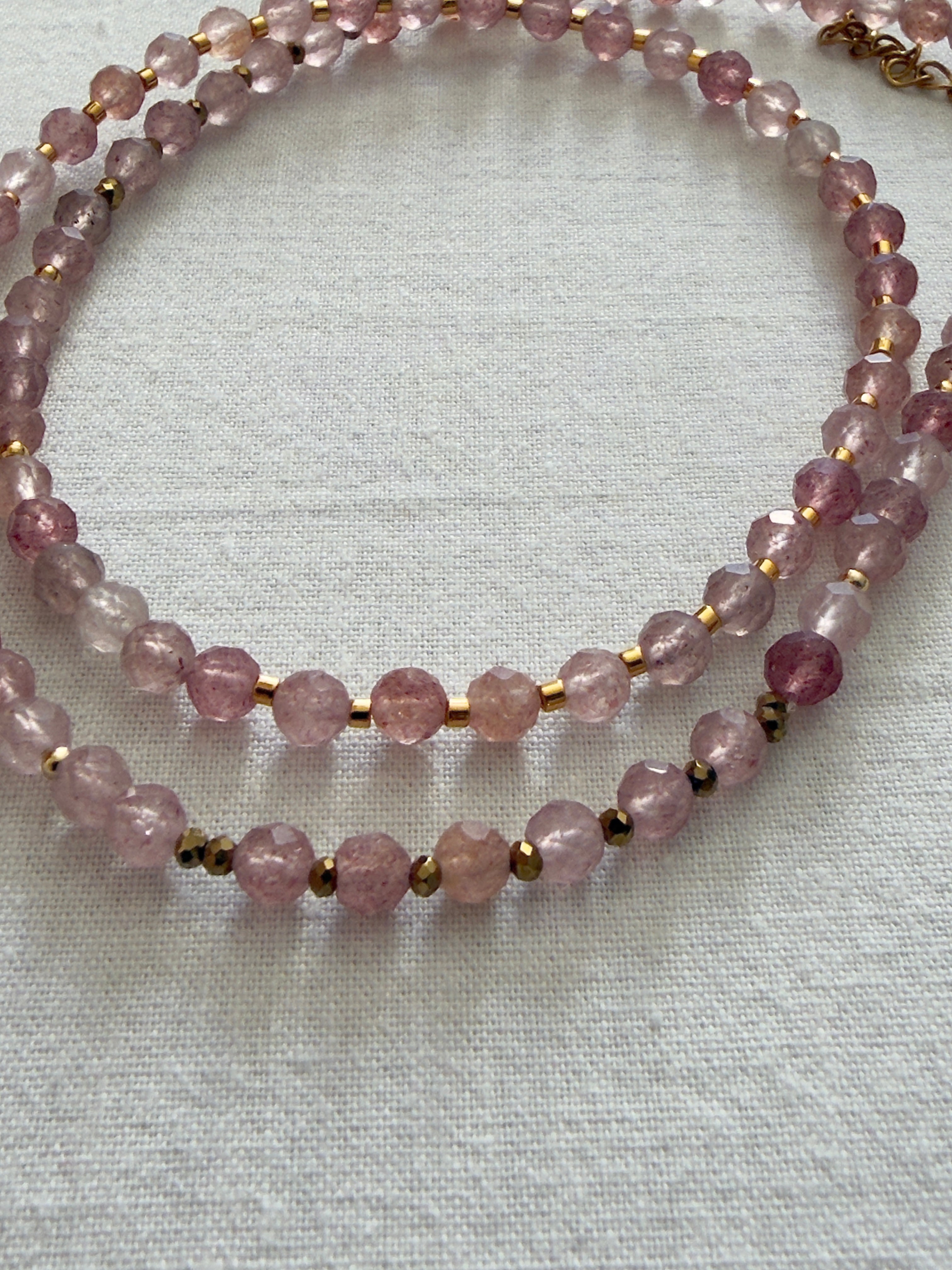 Collier Mila - Quartz Fraise