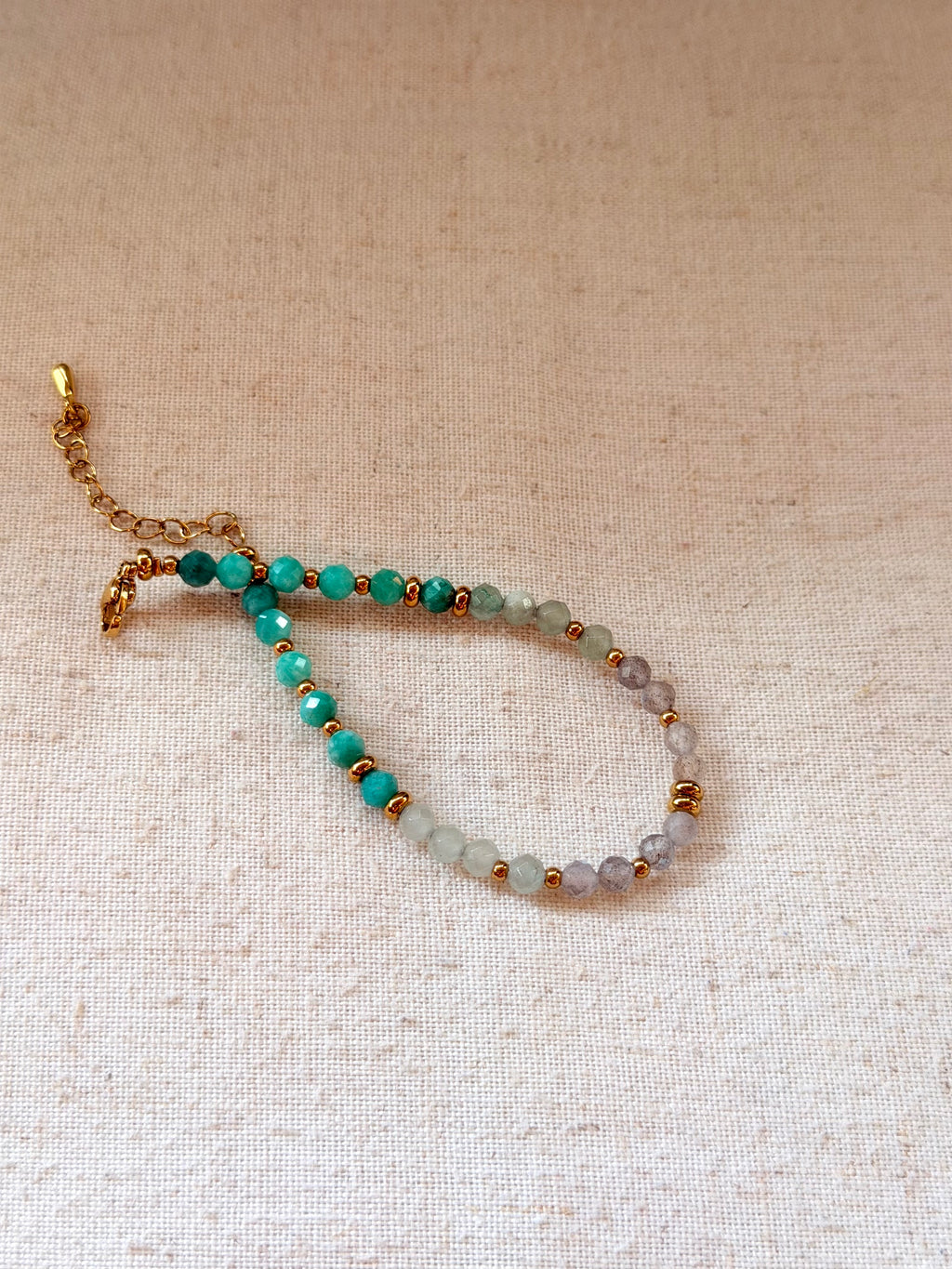 Bracelet en pierres naturelles amazonite, aventurine et labradorite – Naïra