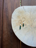 Boucles d’Oreilles Malachite, Perle d’Eau Douce & Hématite Dorée