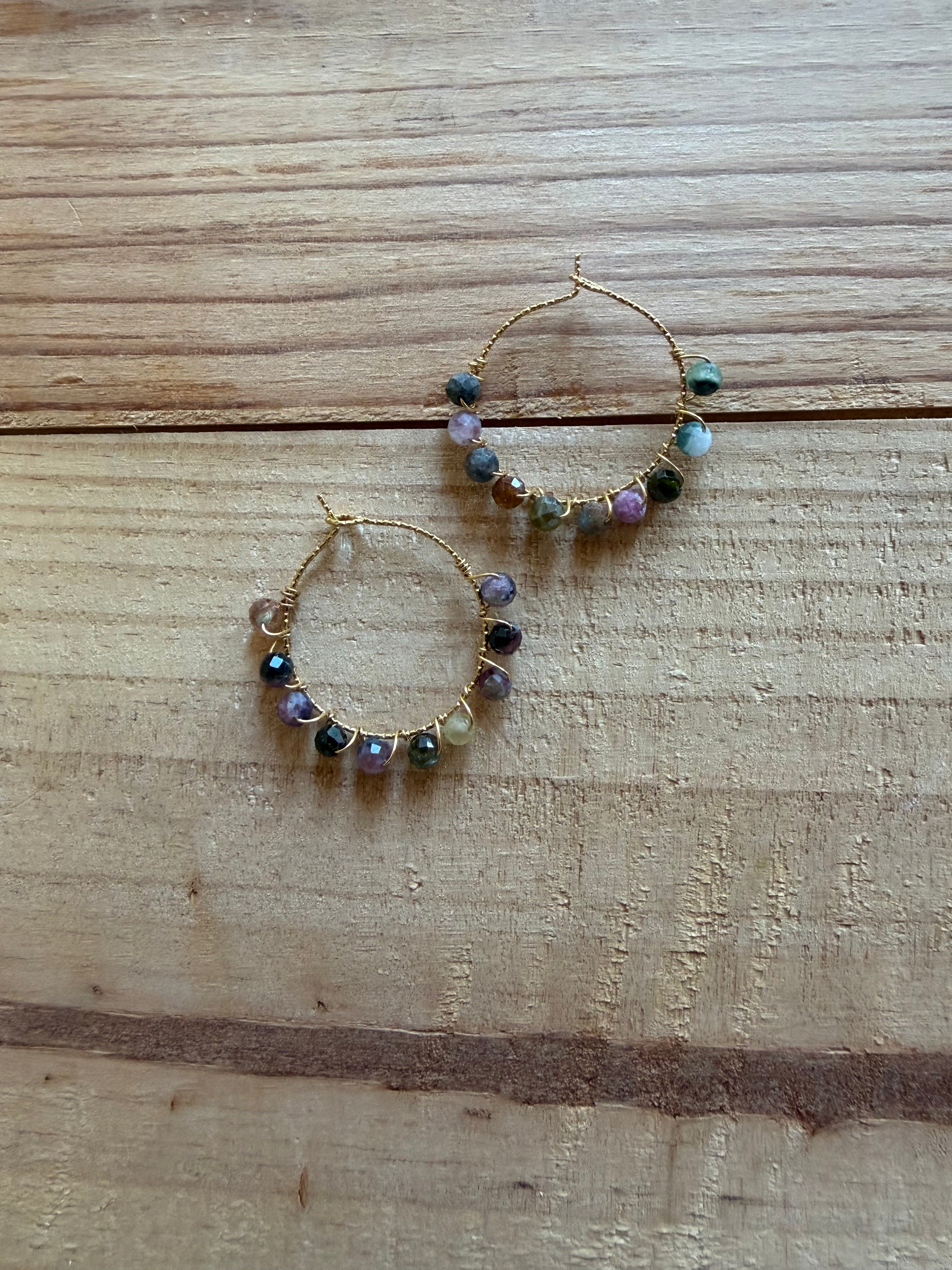 Boucles d’oreilles Tourmaline Multicolore