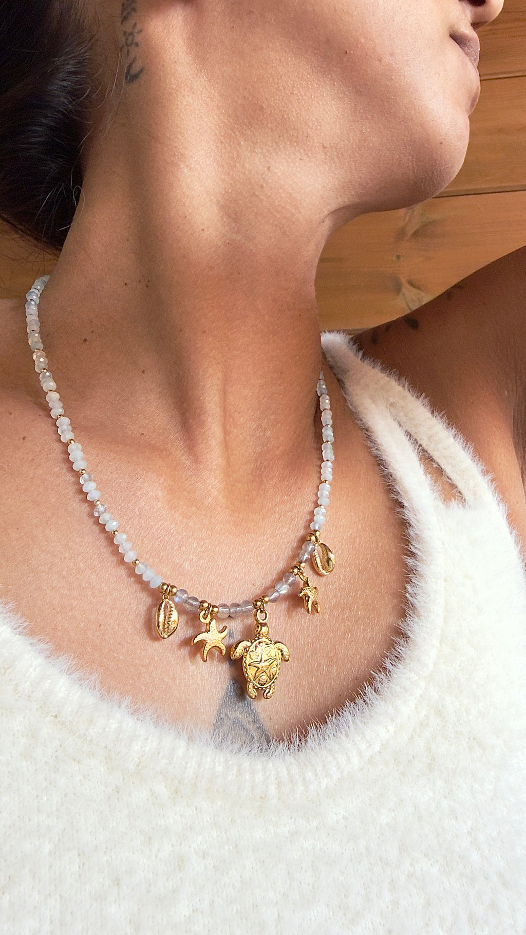 Collier Blue Lagoon - Aqua marine et labradorite