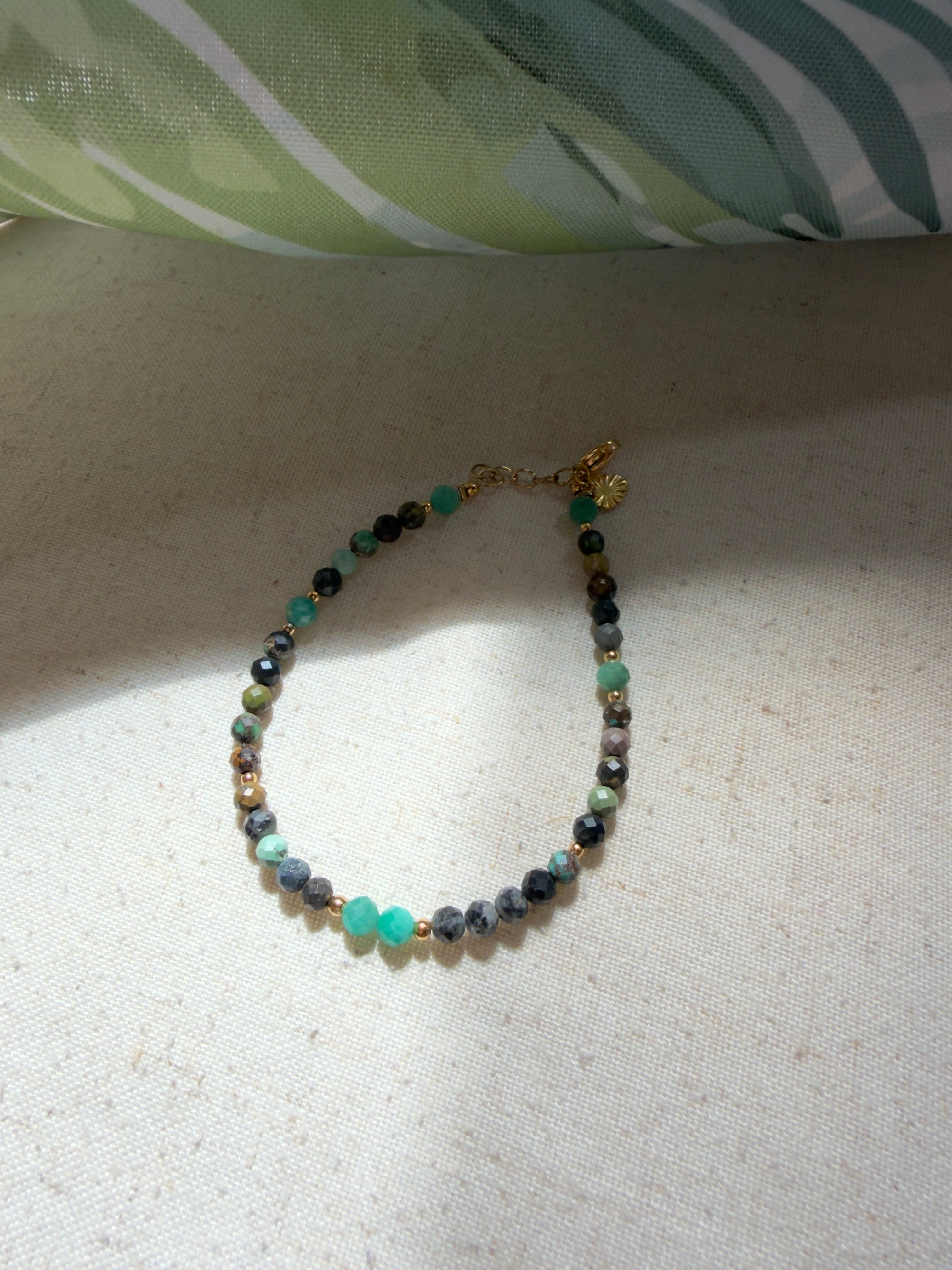 Bracelet en pierres naturelles amazonite et turquoise africaine – Lunéa