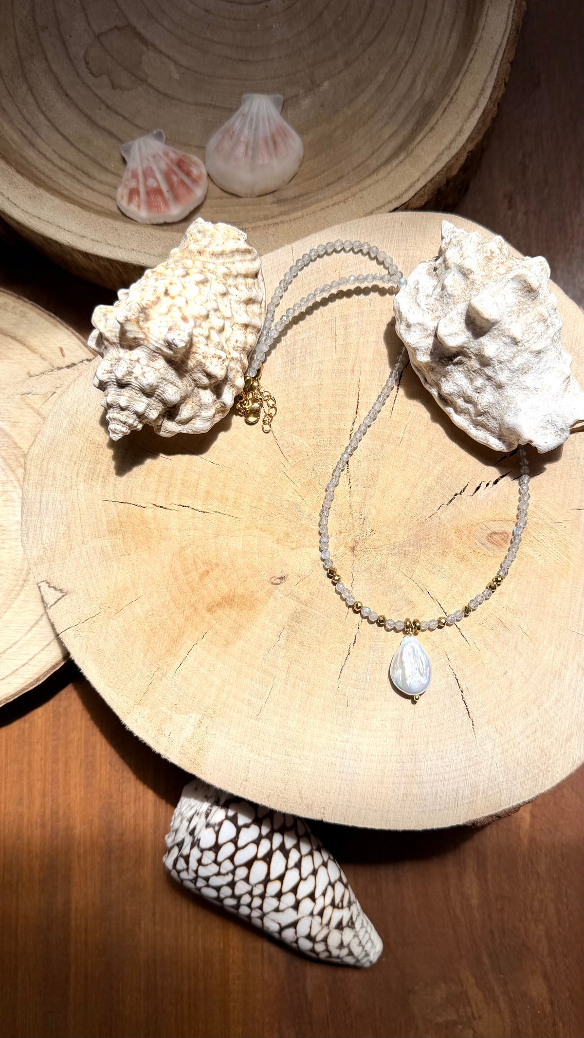 Collier Labradorite & Perle d’eau douce