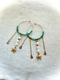 Boucles d’oreilles Caly-Amazonite naturelle, perle d’eau douce et acier inoxydable