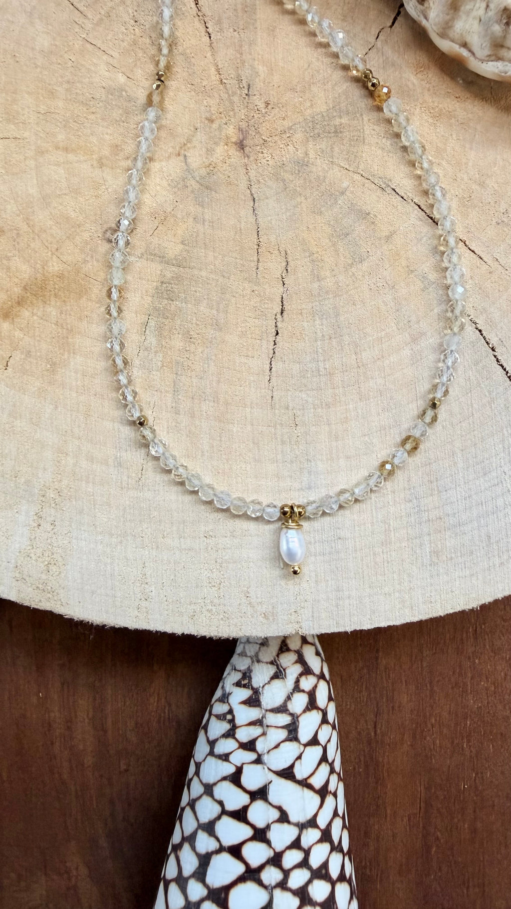 Collier Citrine & Perle d’eau douce