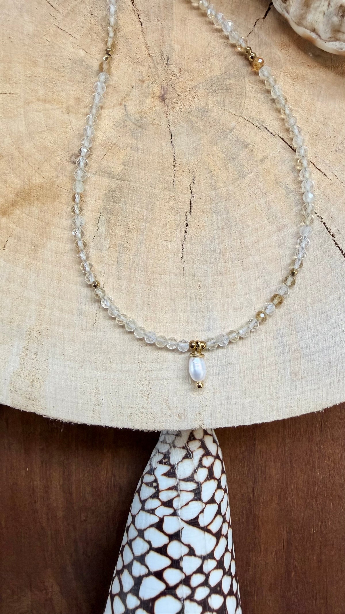 Collier Citrine & Perle d’eau douce