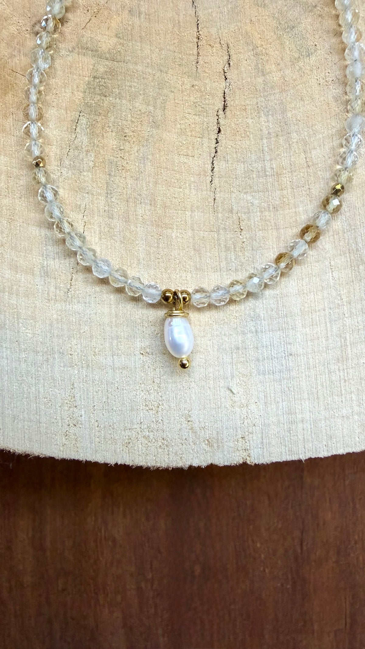 Collier Citrine & Perle d’eau douce