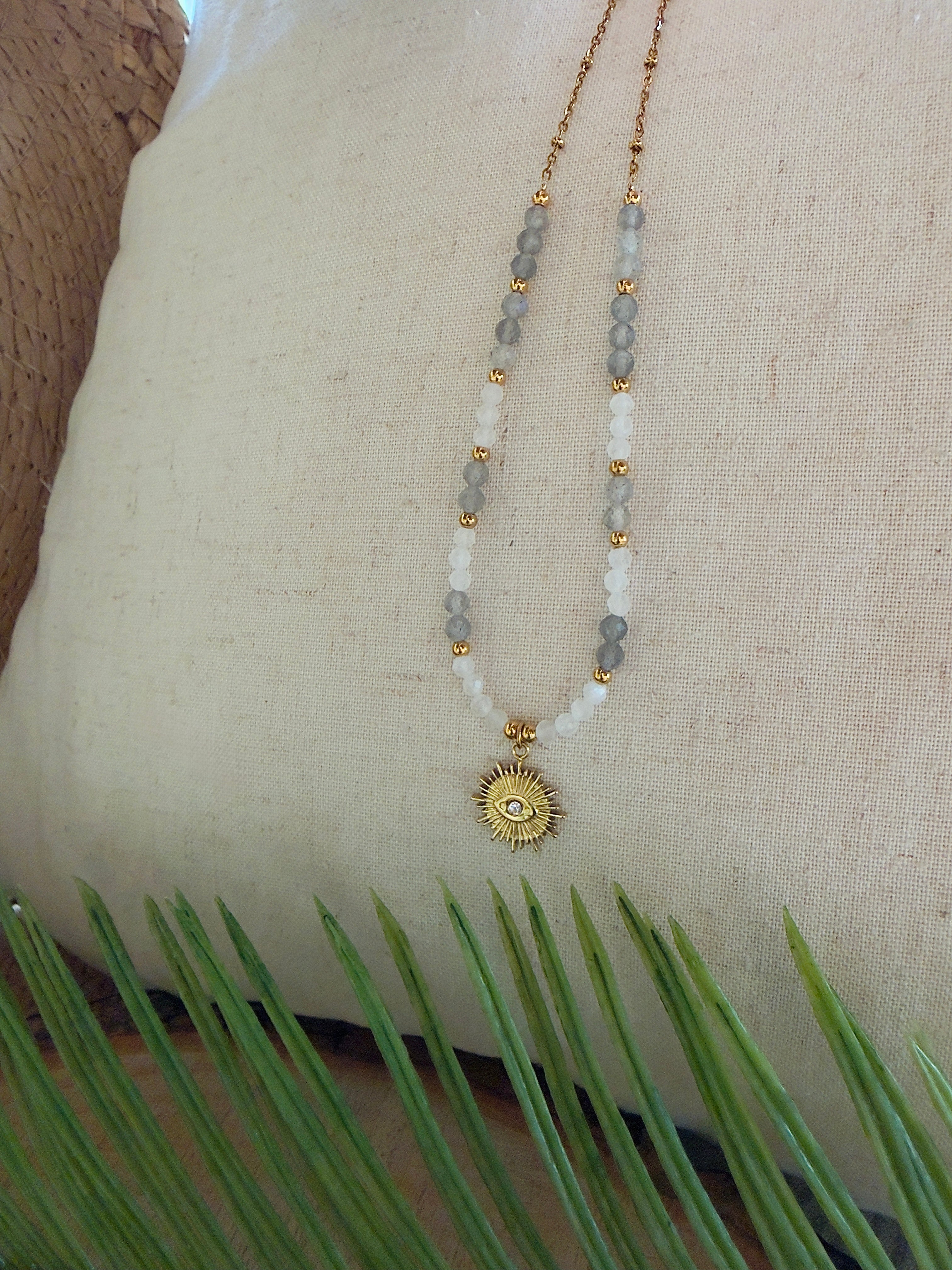 Collier Alia – Labradorite et pierre de lune