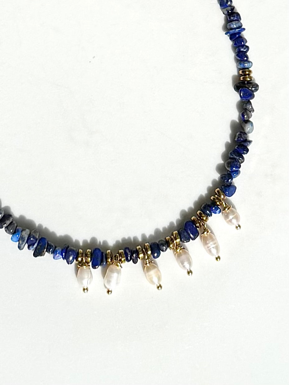Lapis lazuli et perles d’eau douce