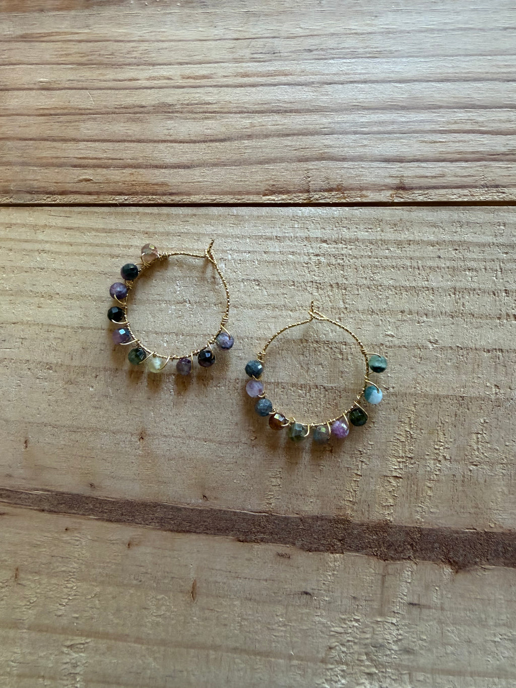 Boucles d’oreilles Tourmaline Multicolore