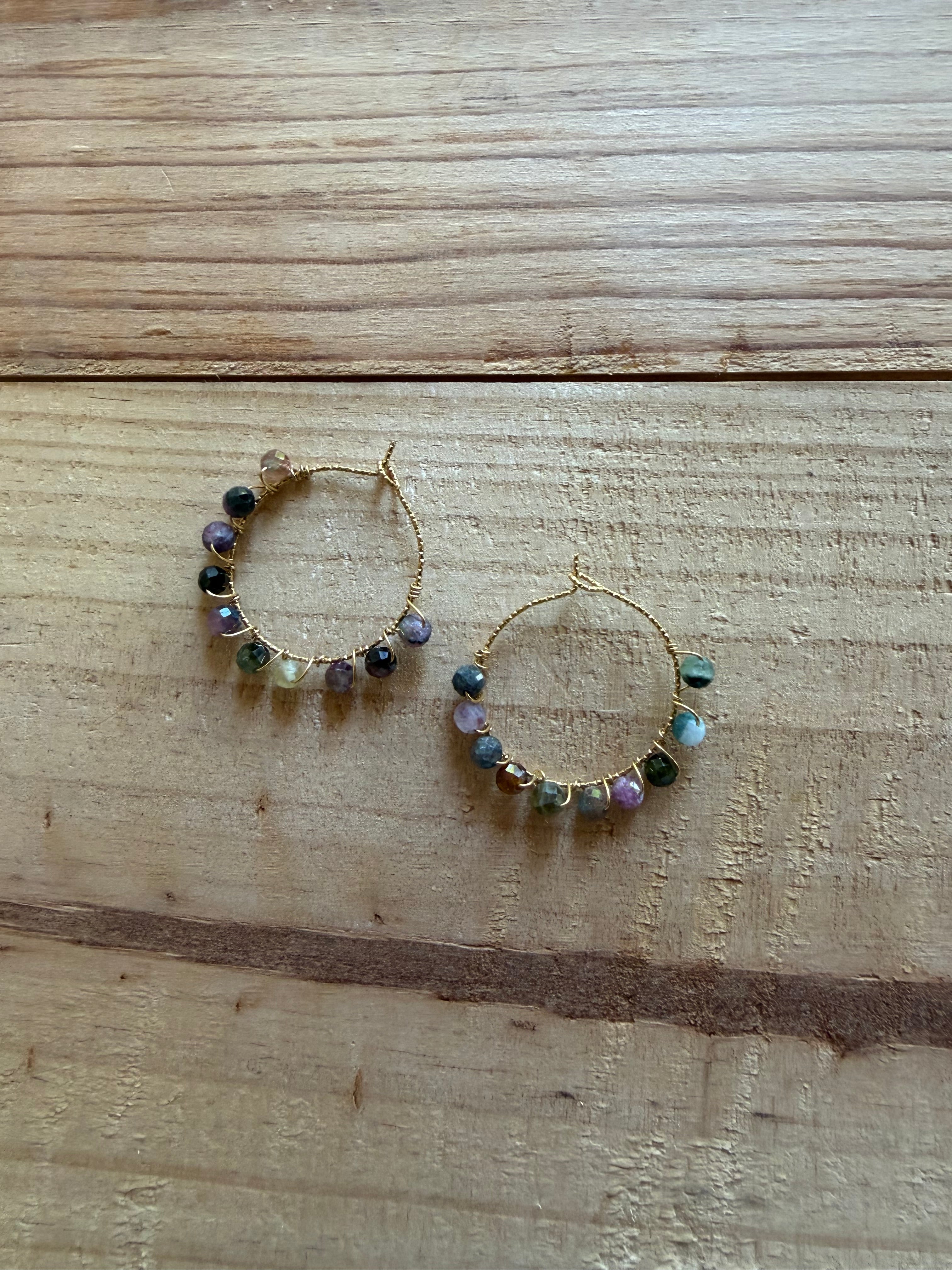 Boucles d’oreilles Tourmaline Multicolore