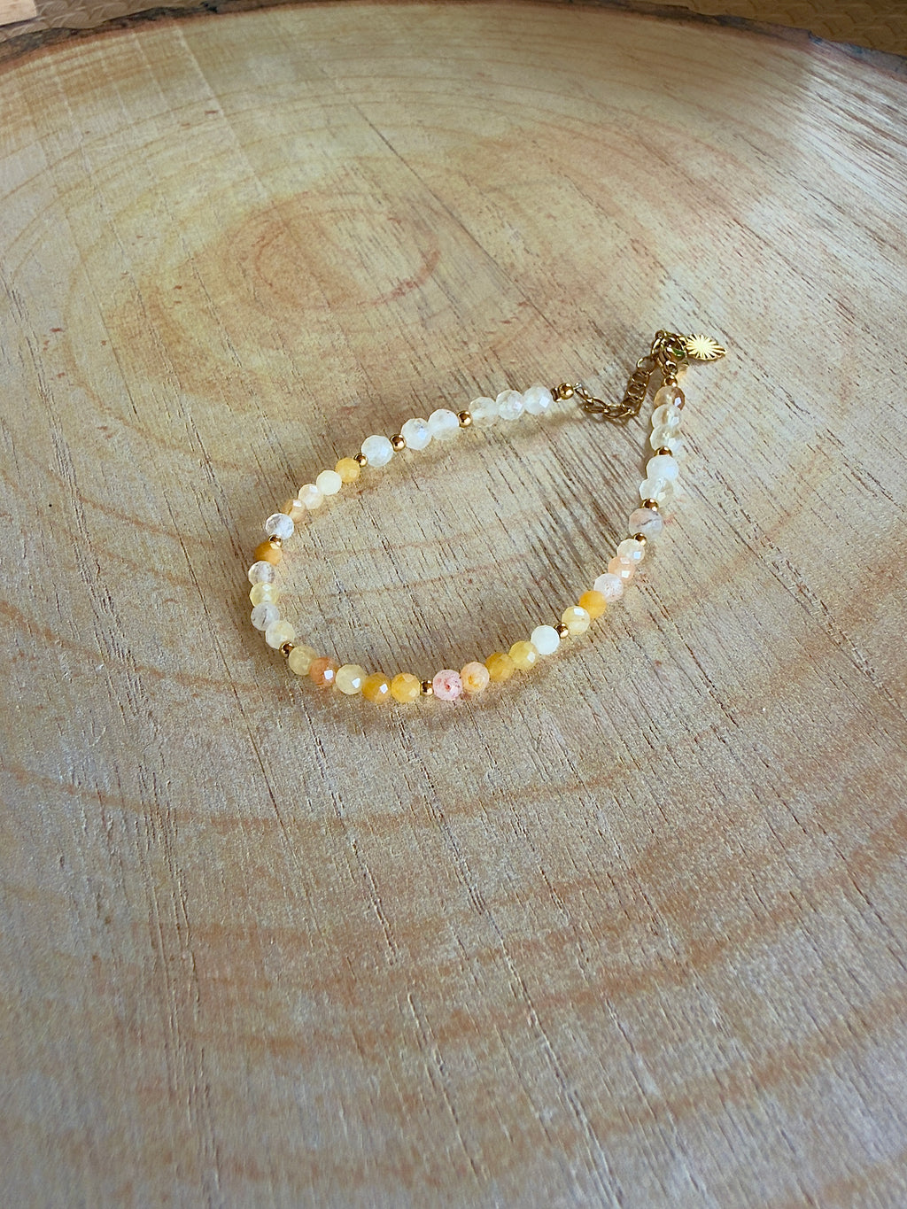 Bracelet en pierres naturelles pierre du soleil, aventurine jaune et citrine – Soléa
