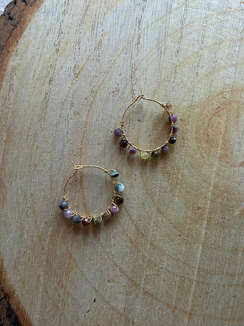 Boucles d’oreilles Tourmaline Multicolore