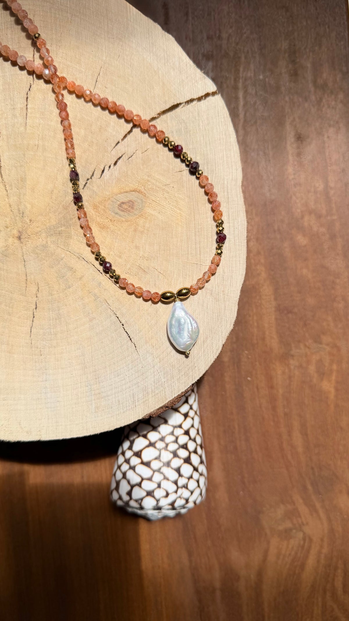 Collier Pierre du soleil & Grenat