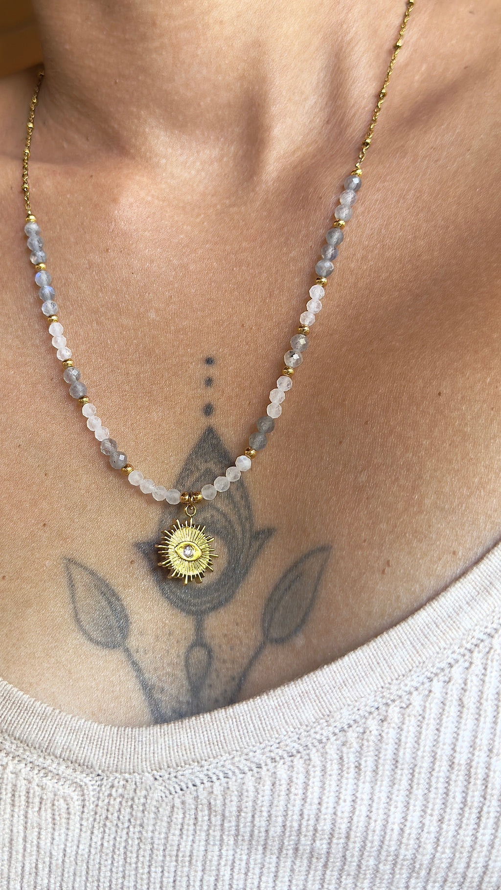 Collier Alia – Labradorite et pierre de lune