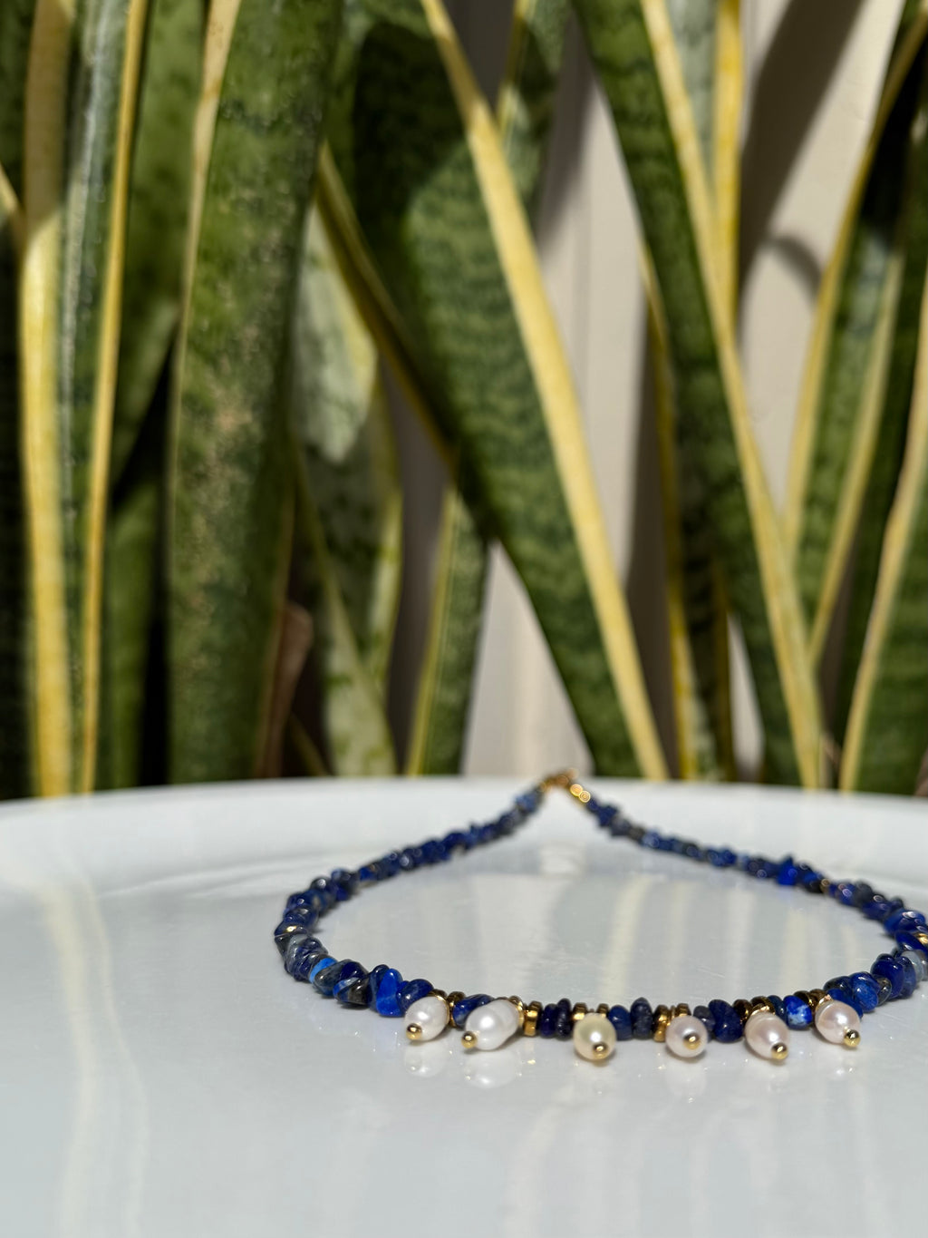 Lapis lazuli et perles d’eau douce