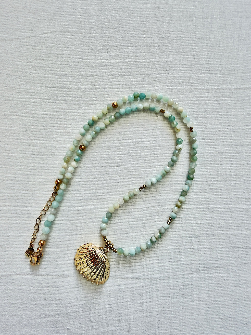 Collier Lila - Amazonite et coquillage