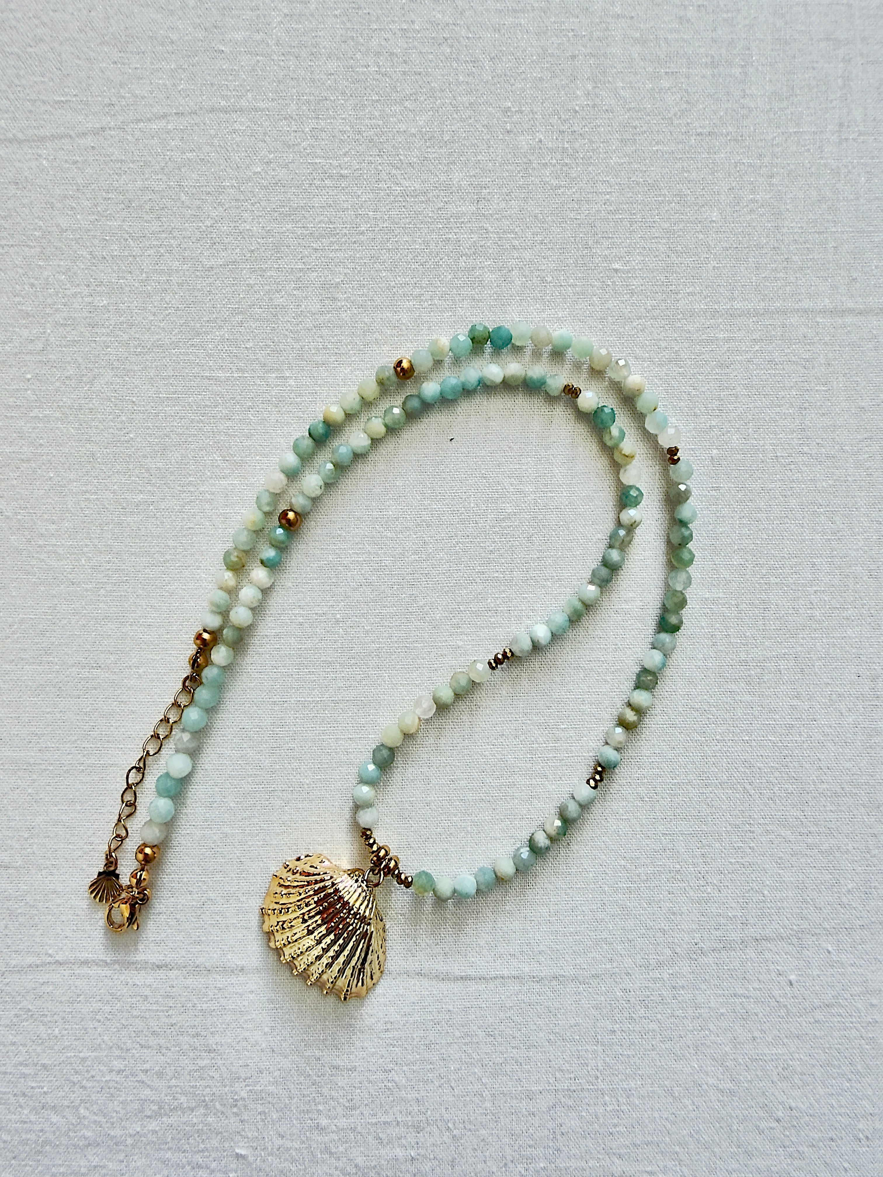 Collier Lila - Amazonite et coquillage