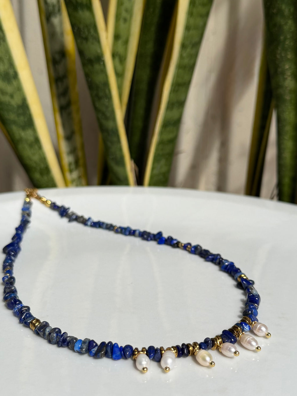 Lapis lazuli et perles d’eau douce