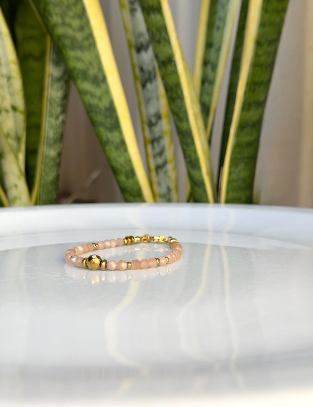 Bracelet Pierre de lune orange