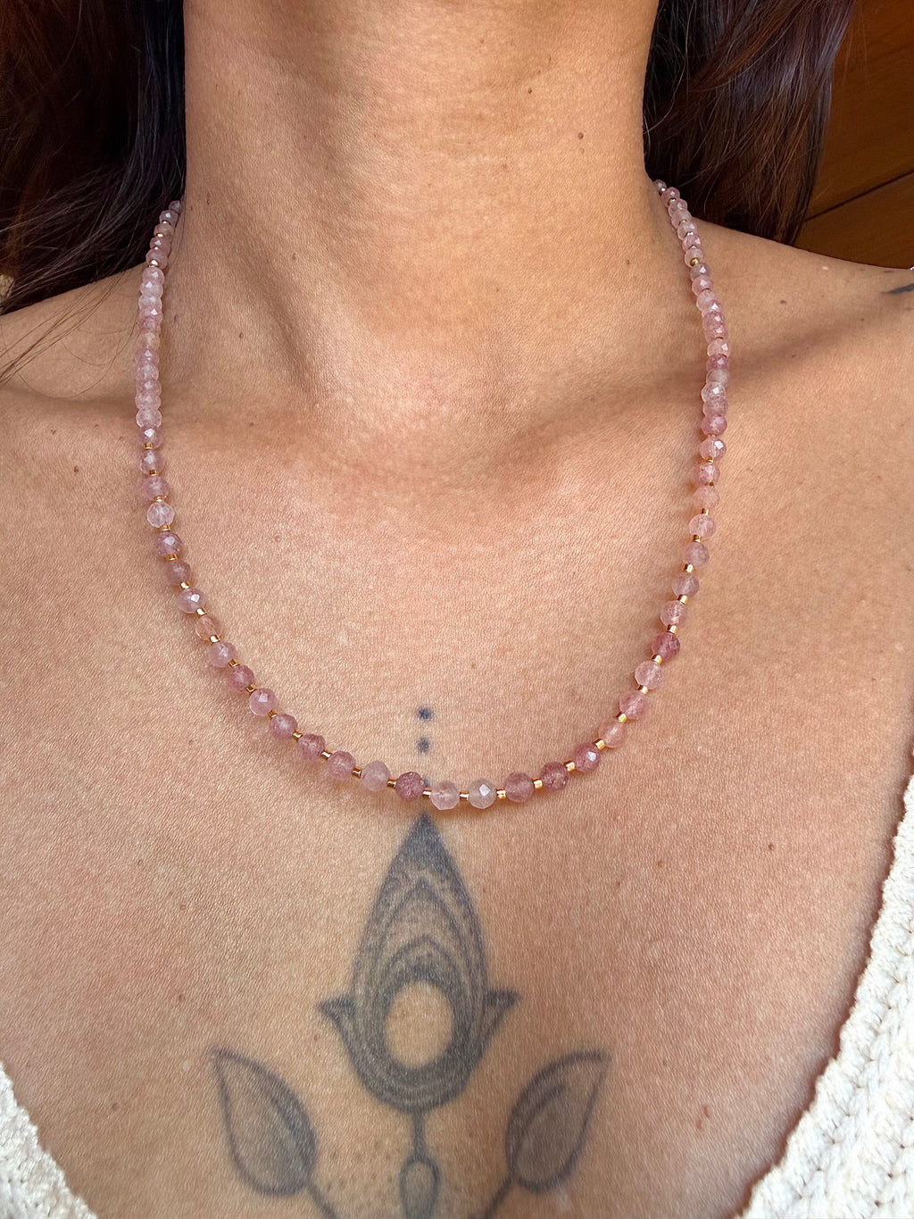 Collier Mila - Quartz Fraise