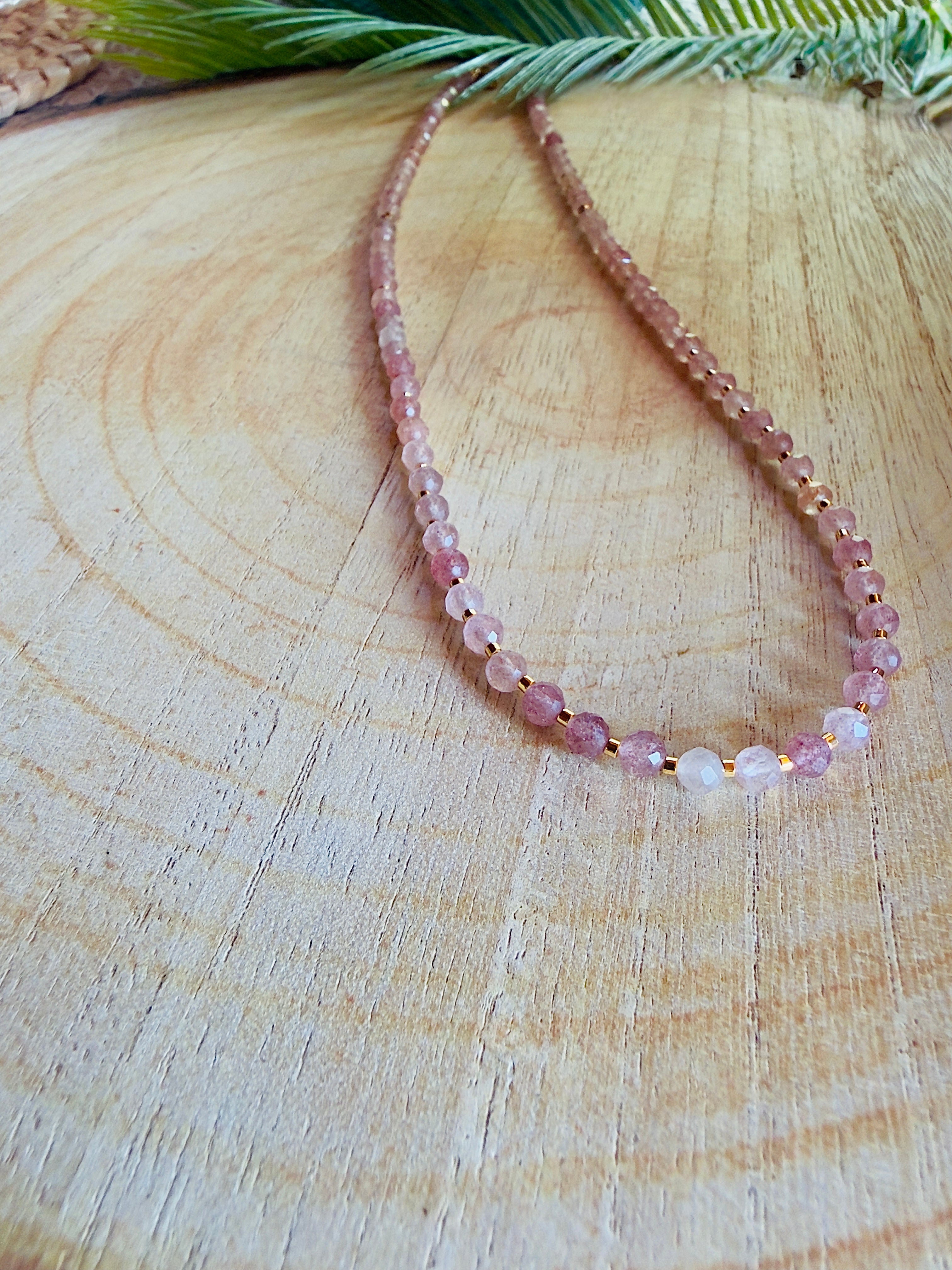 Collier Mila - Quartz Fraise