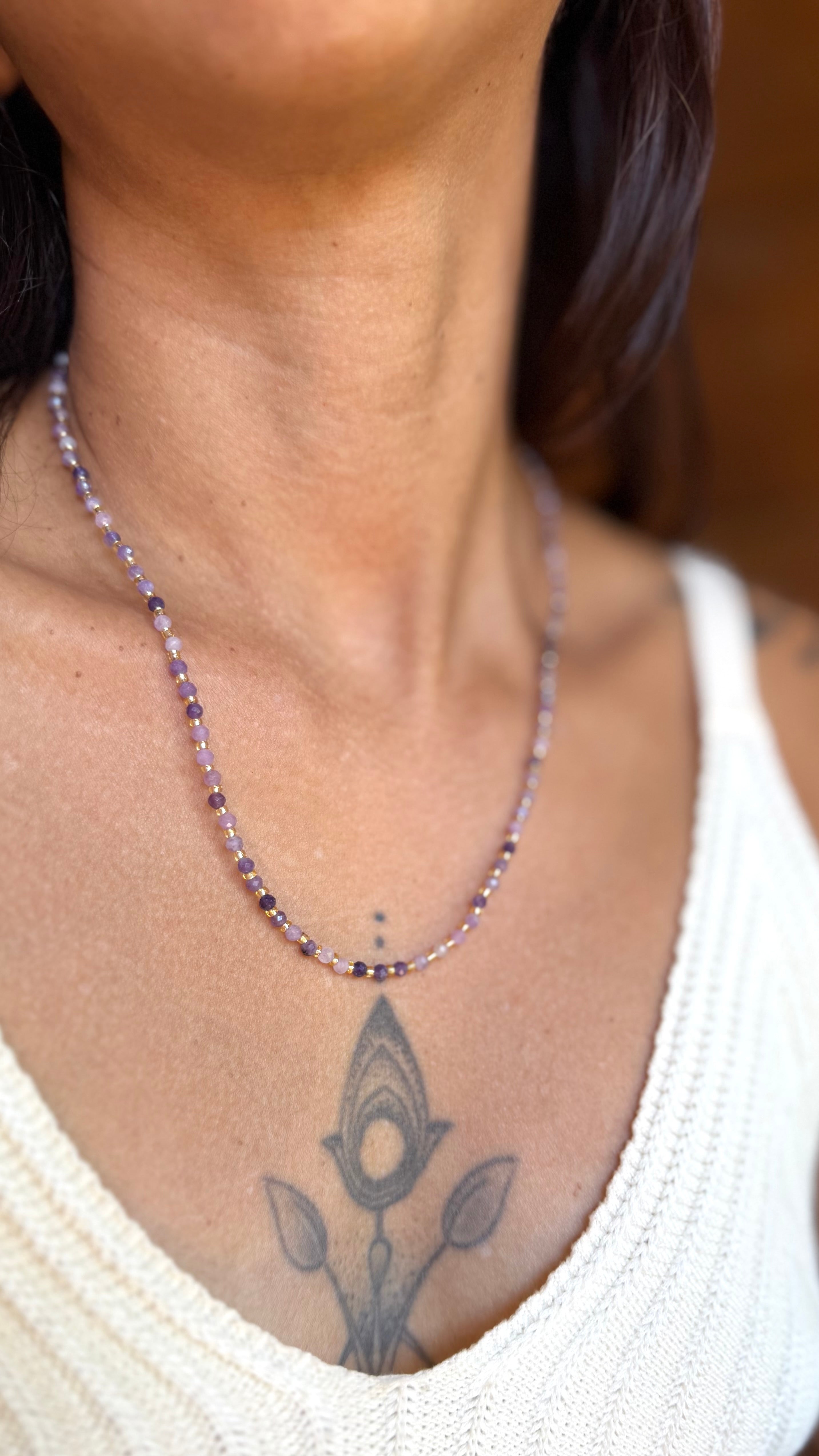 Collier Léna - Lépidolite