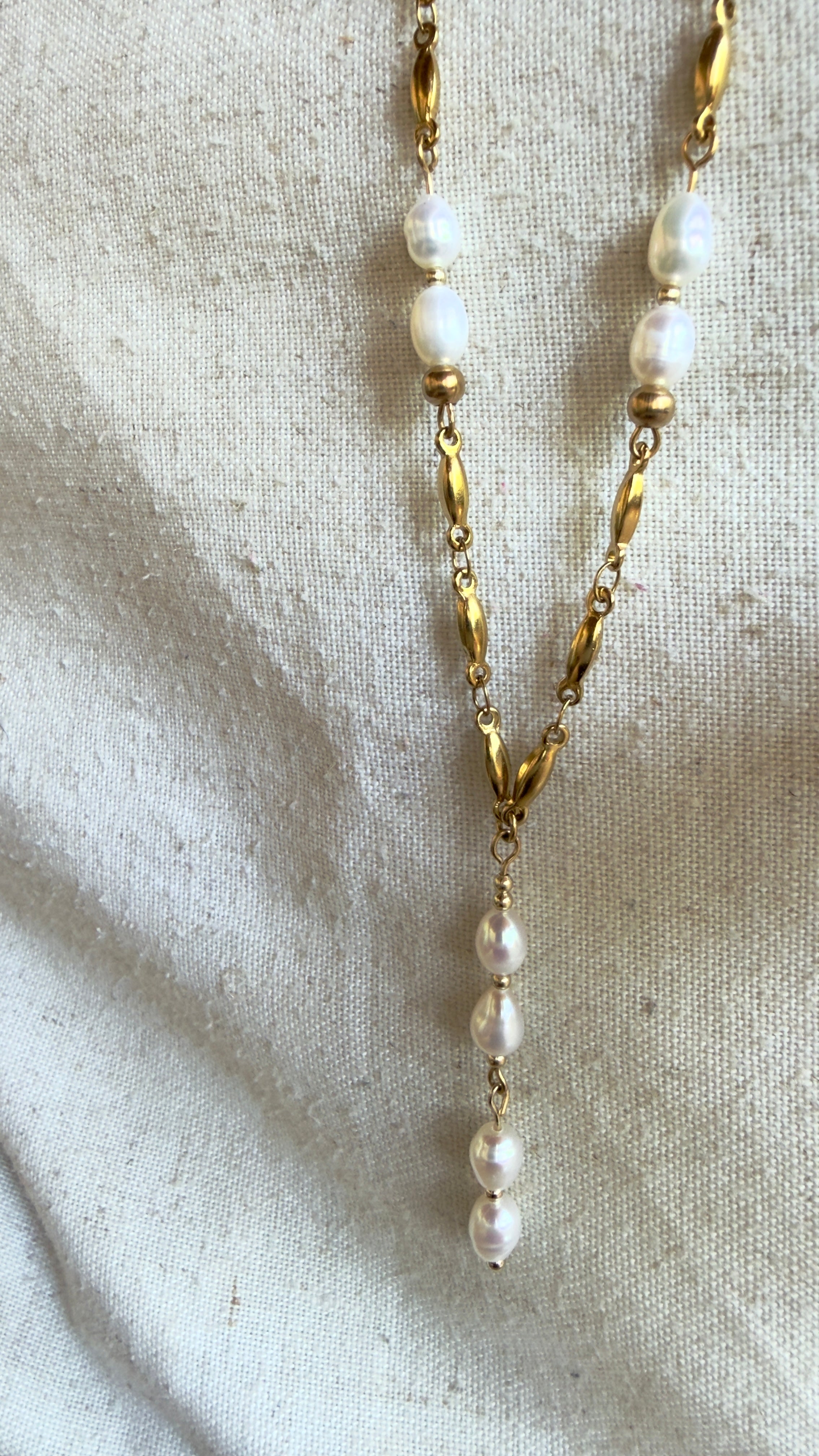 Collier Riviera style chapelet avec perles d’eau douce – Célia