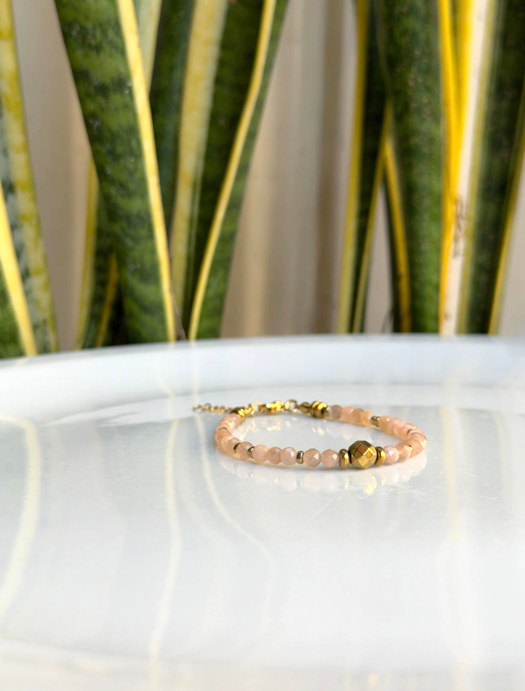 Bracelet Pierre de lune orange