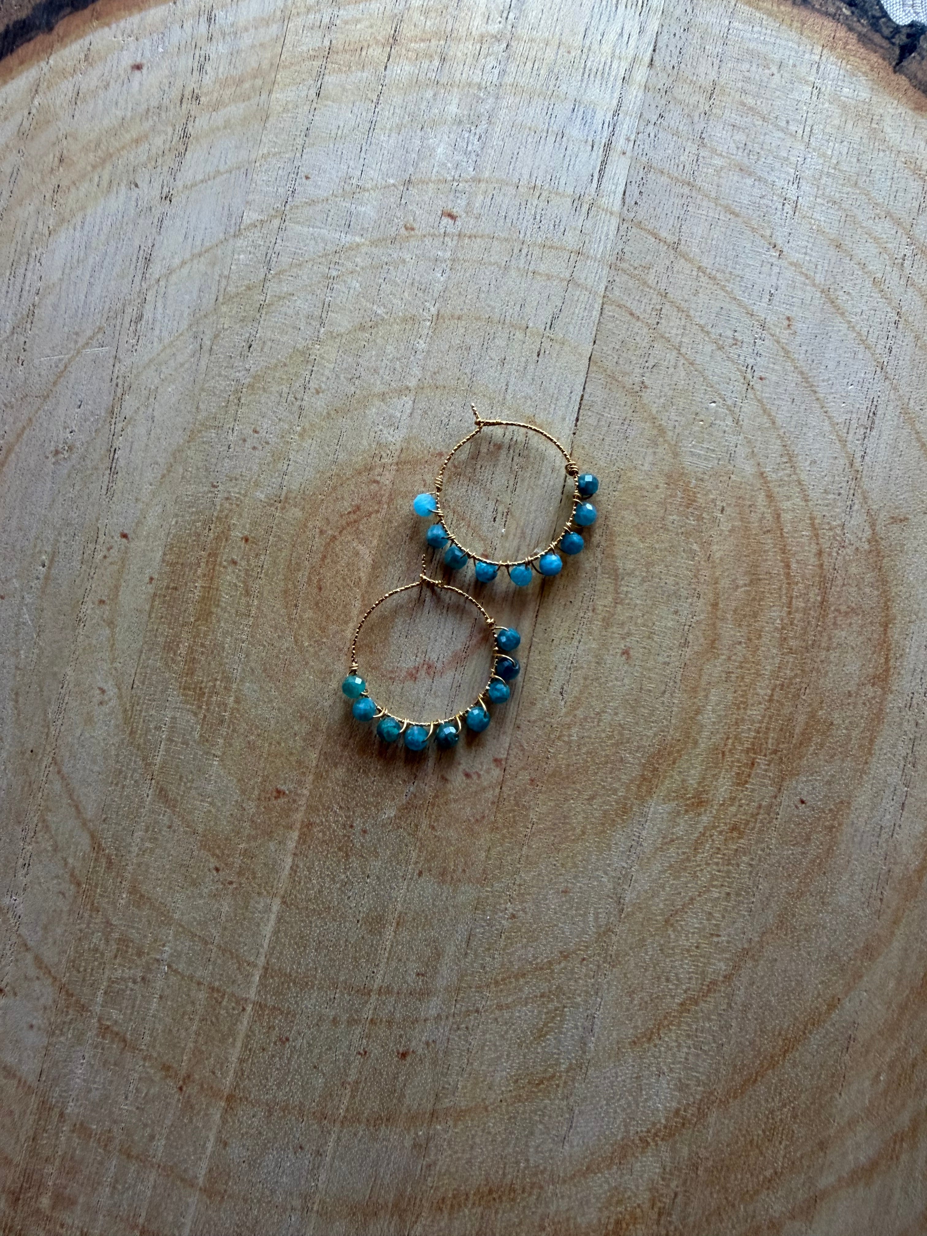 Boucles d’oreilles Apatite Bleue