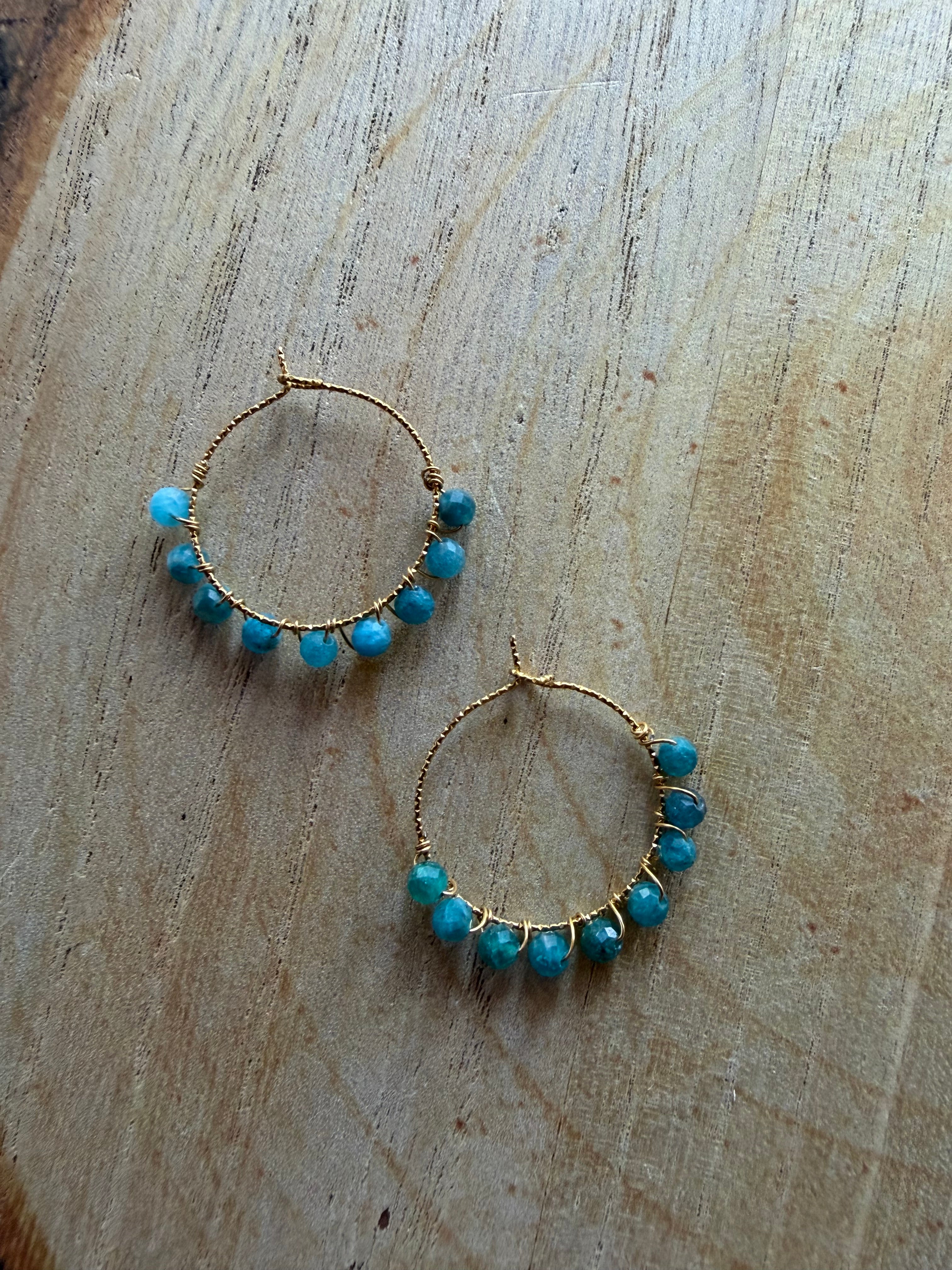Boucles d’oreilles Apatite Bleue