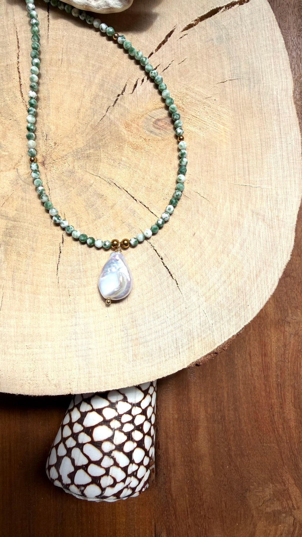 Collier Agate arbre & Perle d’eau douce