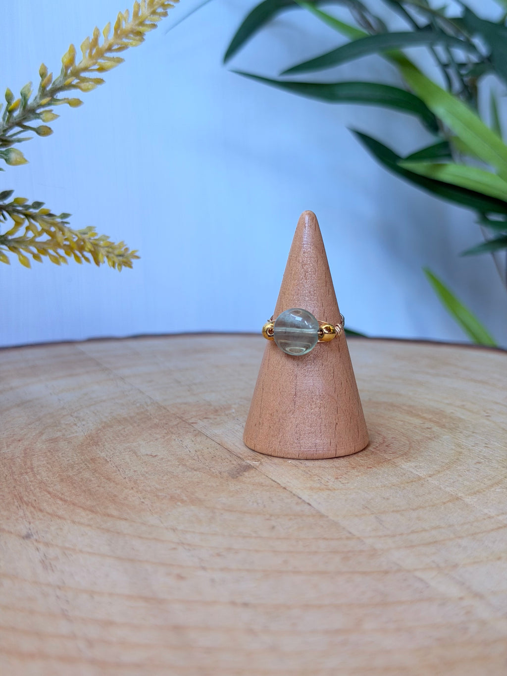 Bague Fluorite & Hématite Dorée