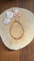 Chaîne de Cheville Pierre de Lune Orange, Rhodonite & Jaspe Dalmatien