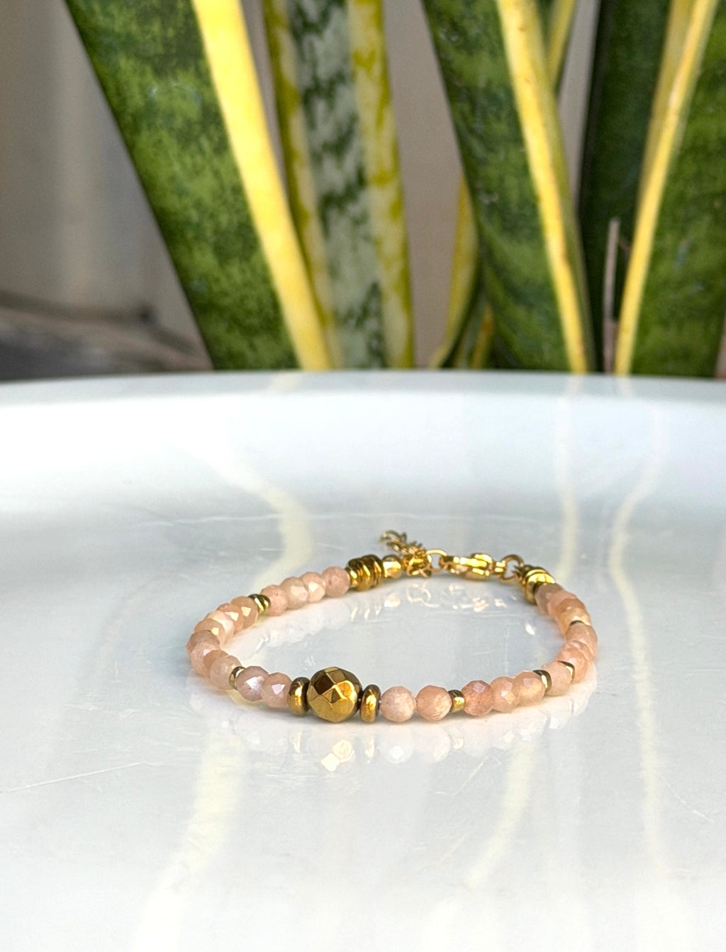 Bracelet Pierre de lune orange