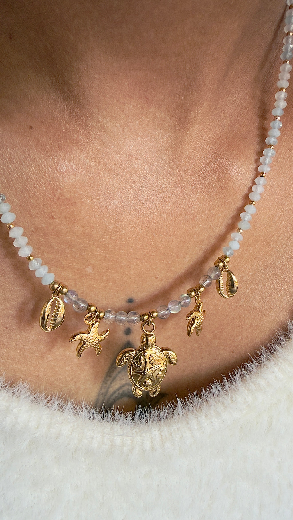 Collier Blue Lagoon - Aqua marine et labradorite