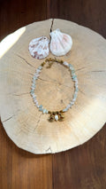 Chaîne de Cheville Morganite, Coquillages & Perle d’Eau Douce