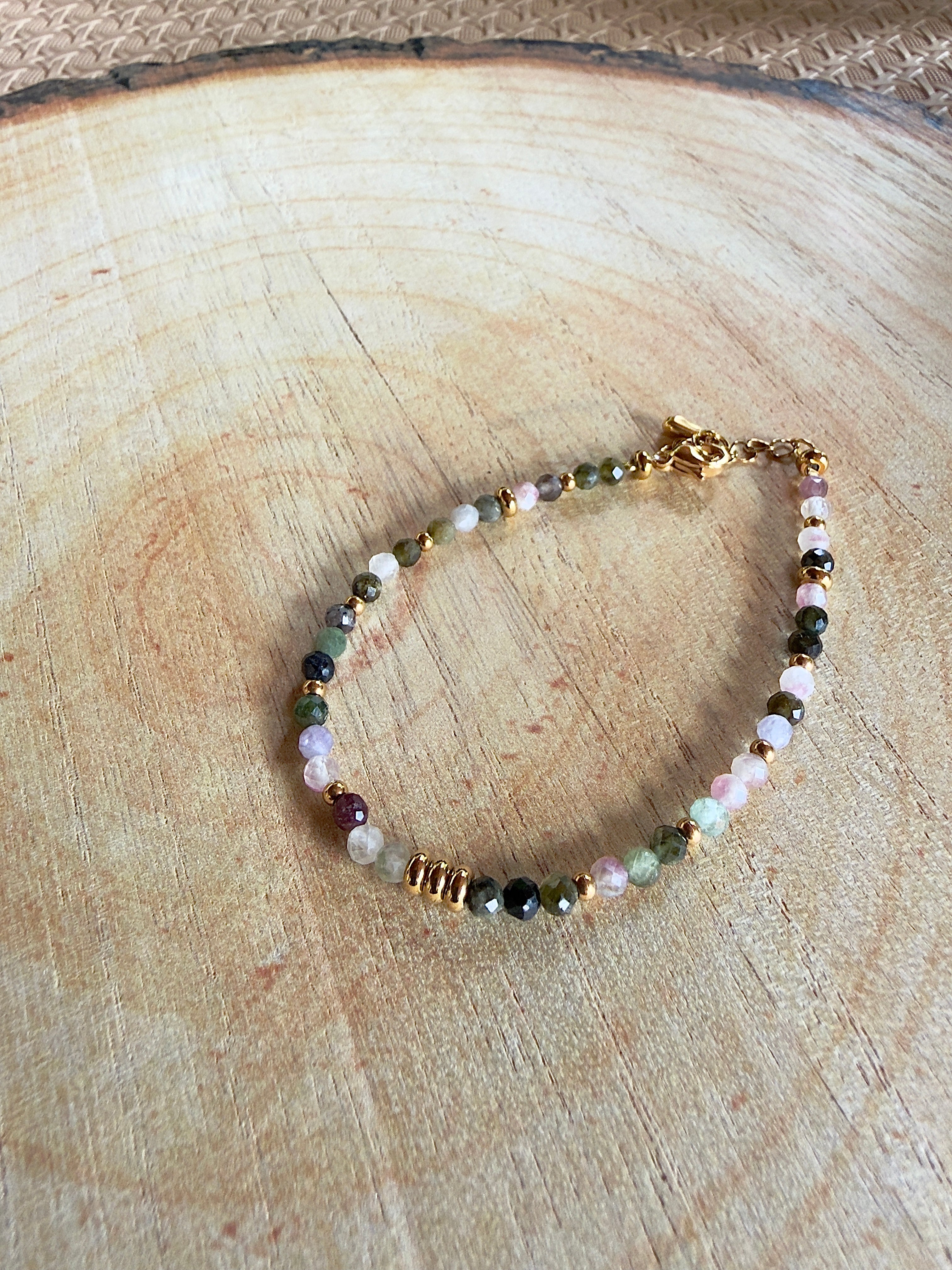 Bracelet en pierres naturelles tourmaline multicolore – Mélia