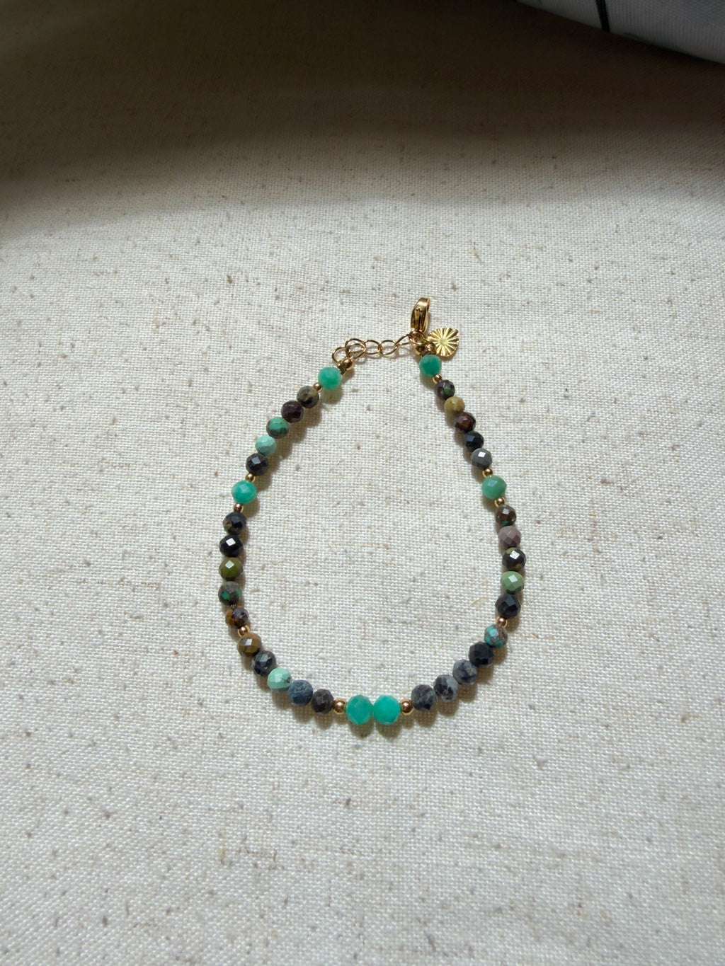 Bracelet en pierres naturelles amazonite et turquoise africaine – Lunéa