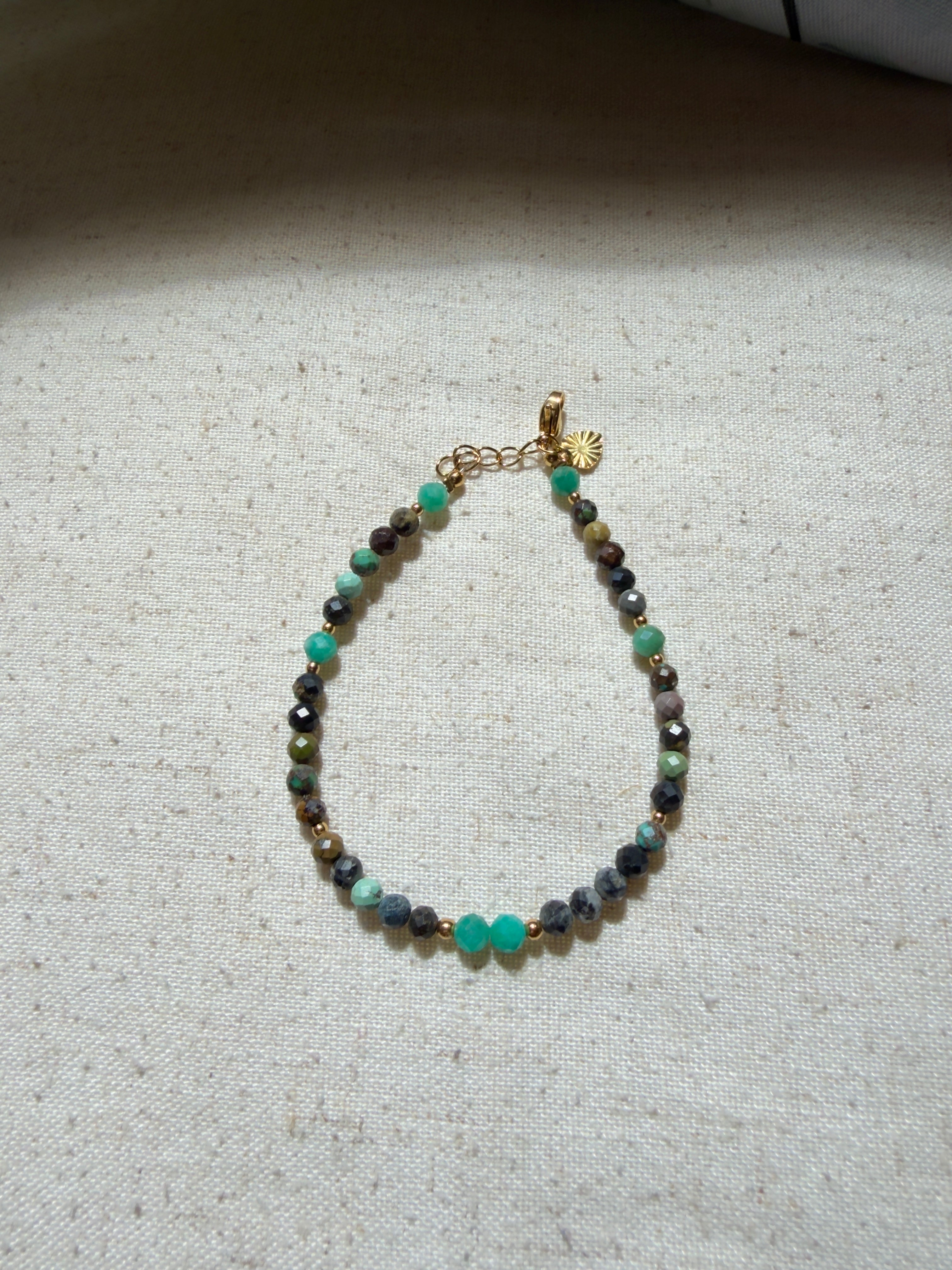Bracelet en pierres naturelles amazonite et turquoise africaine – Lunéa