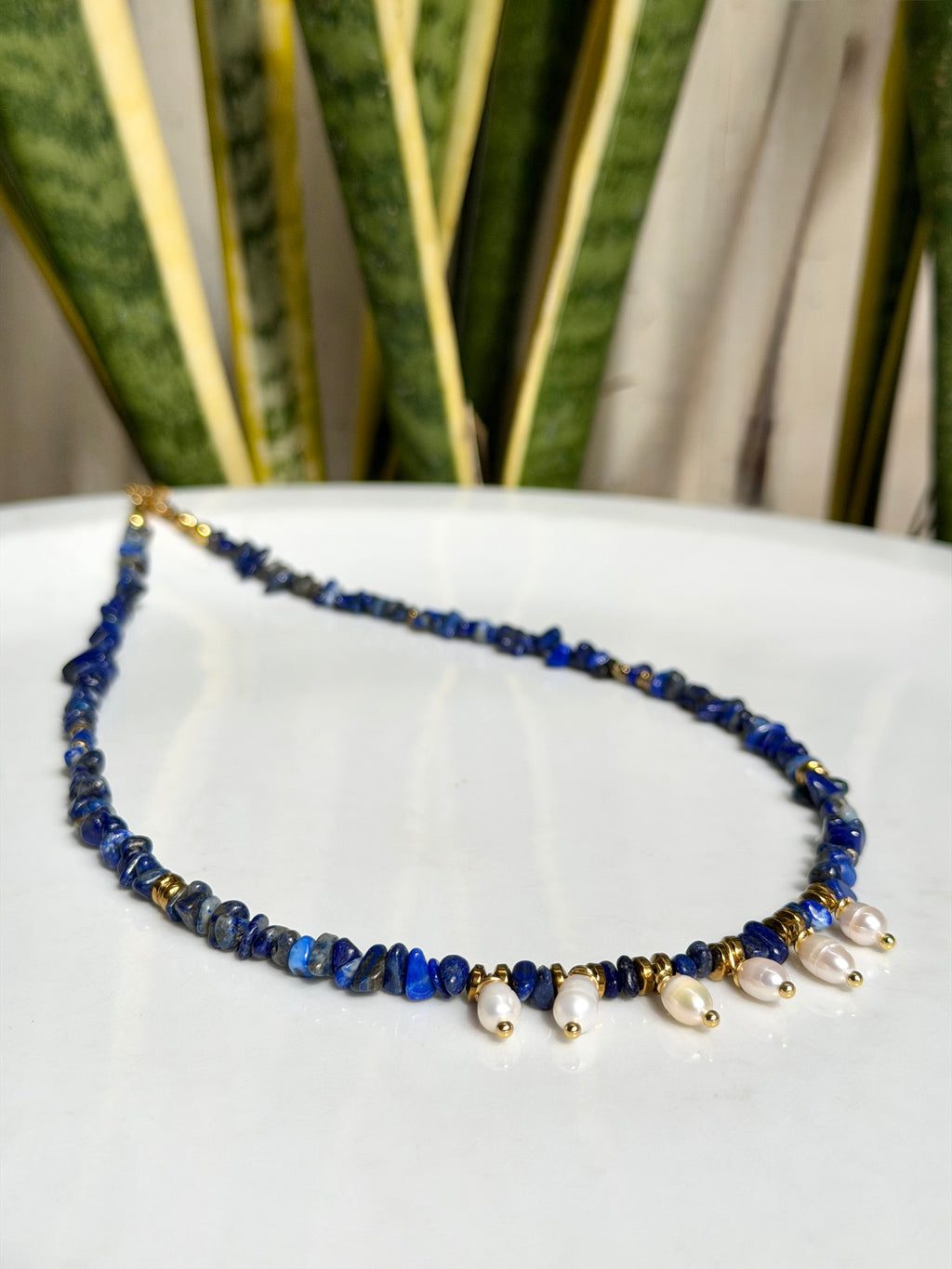 Lapis lazuli et perles d’eau douce