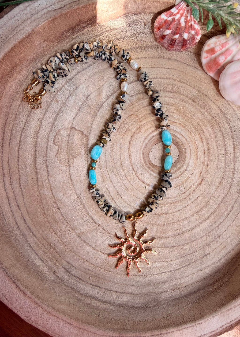 Collier Jaspe Dalmatien & Amazonite – Soleil