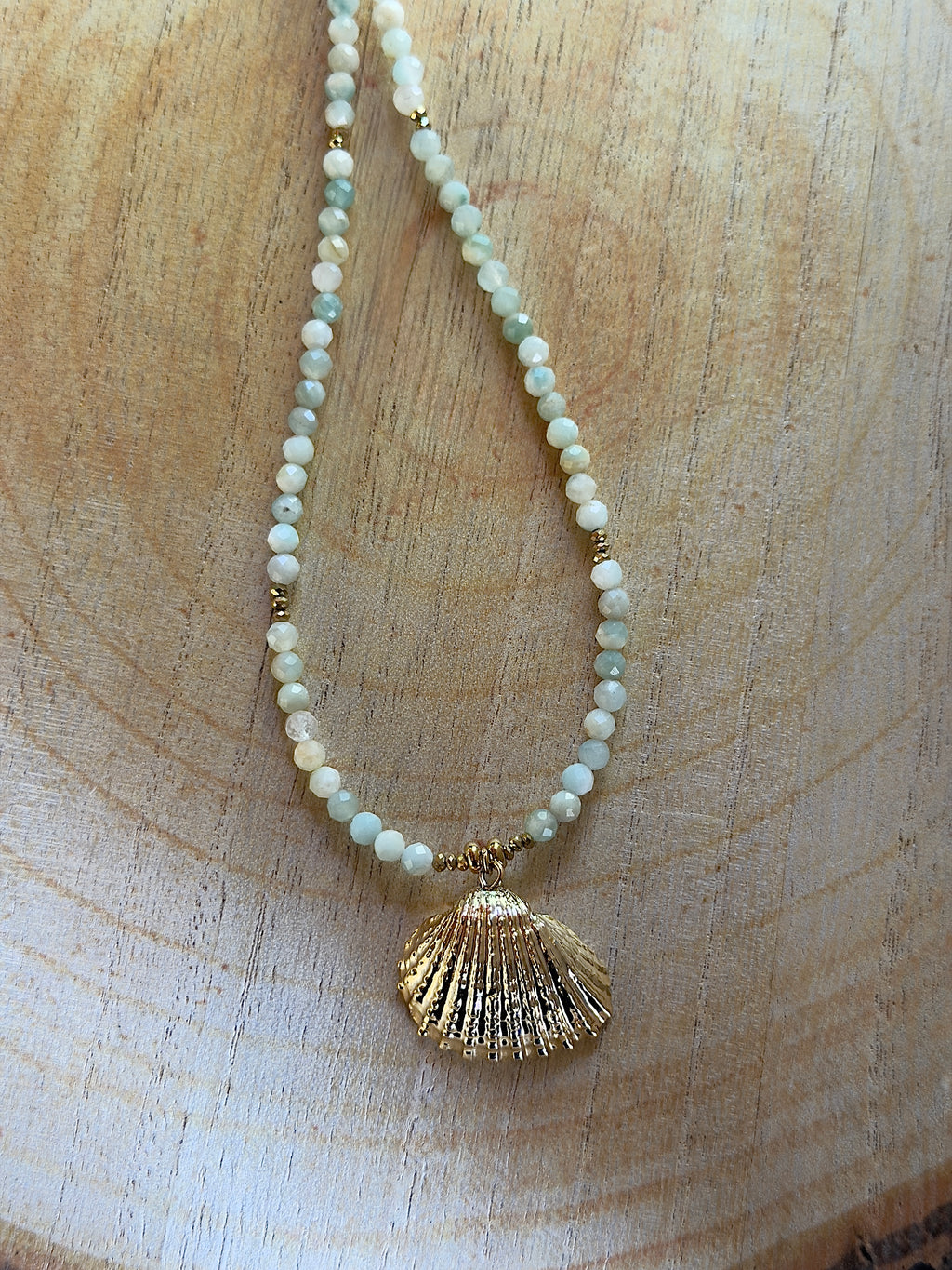 Collier Lila - Amazonite et coquillage