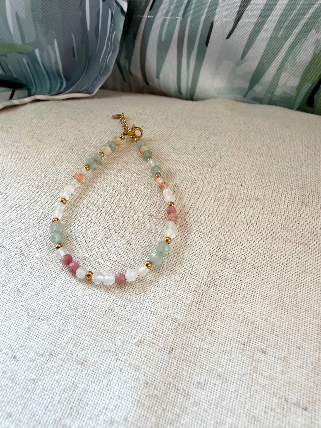 Bracelet en pierres naturelles aventurine, citrine et pierre du soleil – Solia