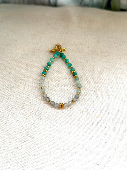 Bracelet en pierres naturelles amazonite, aventurine et labradorite – Naïra